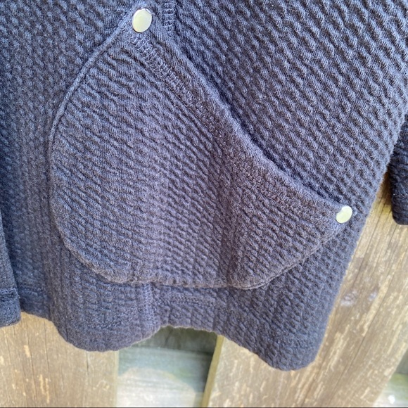 Koret Sport cotton Black Hooded Waffle weave 3/4 sleeve Jacket pockets … - Picture 4 of 7